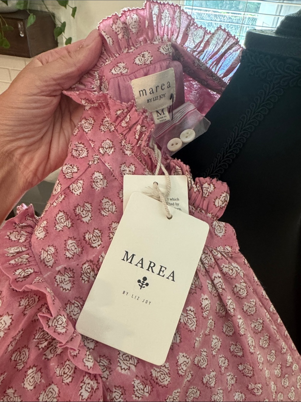 NWT MAREA by Liz Joy Pink Floral Tie-Waist Cap Sleeve Mini Dress - Picture 10 of 11